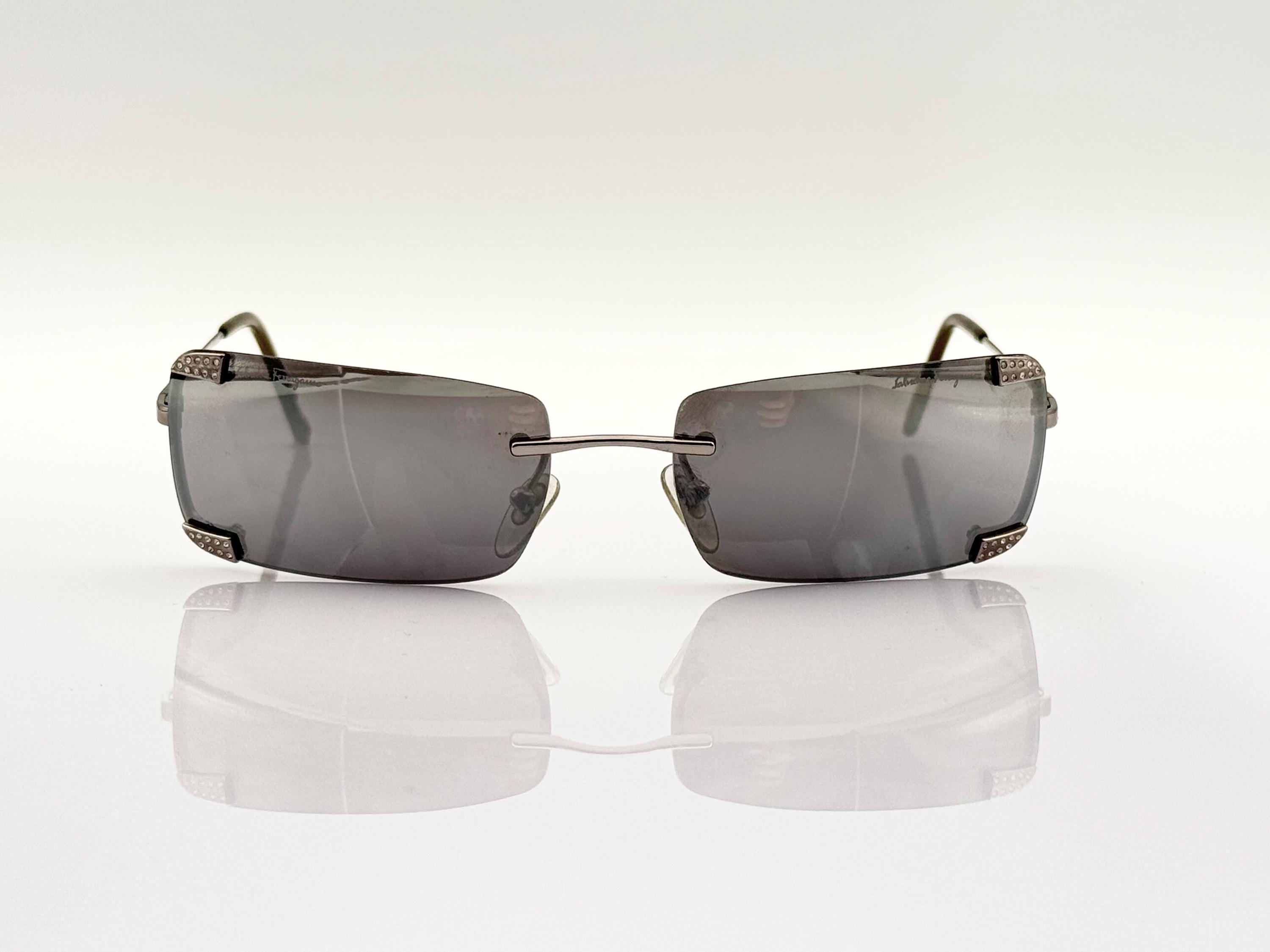 Salvatore Ferragamo COLLECTORS vintage Rimless Sunglasses Salvatore Ferragamo Vintage Rimless Crystal Embellished  main image 3