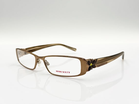 Miss Sixty MX211 vintage eyeglasses, women's unique rectangle