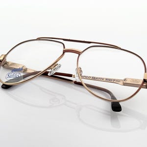 Safilo Elasta 3040 80s aviator eyeglasses, unique oversized glasses frame, made in Italy NOS