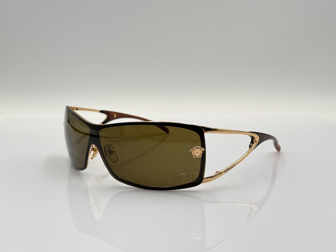 VERSACE Mod.2048 Vintage Oversized Designer Shield Sunglasses Made