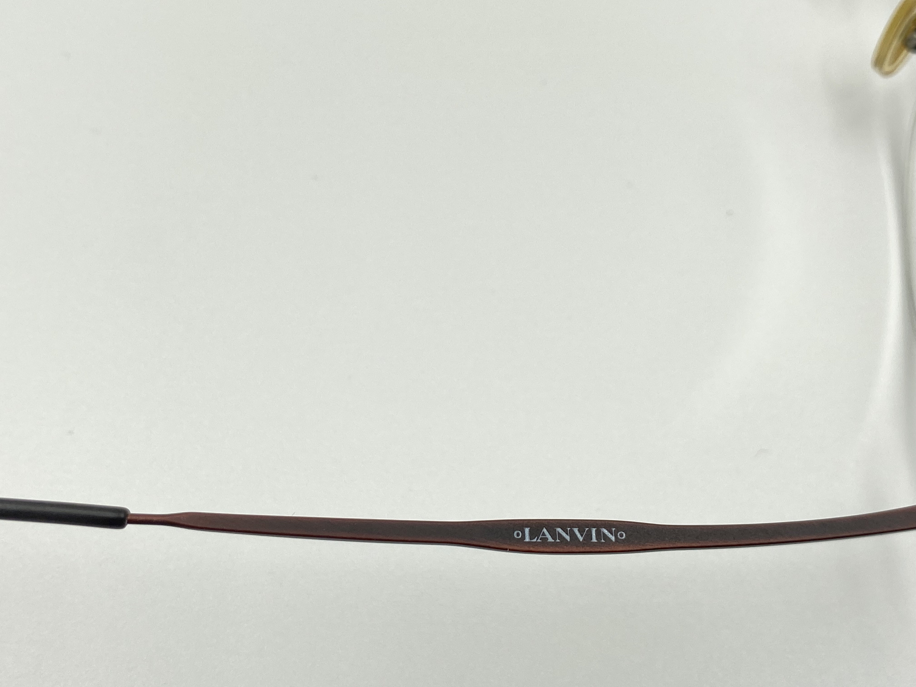 LANVIN 1244 Vintage Oval Half Rim Eyeglasses, Unique Bronze 