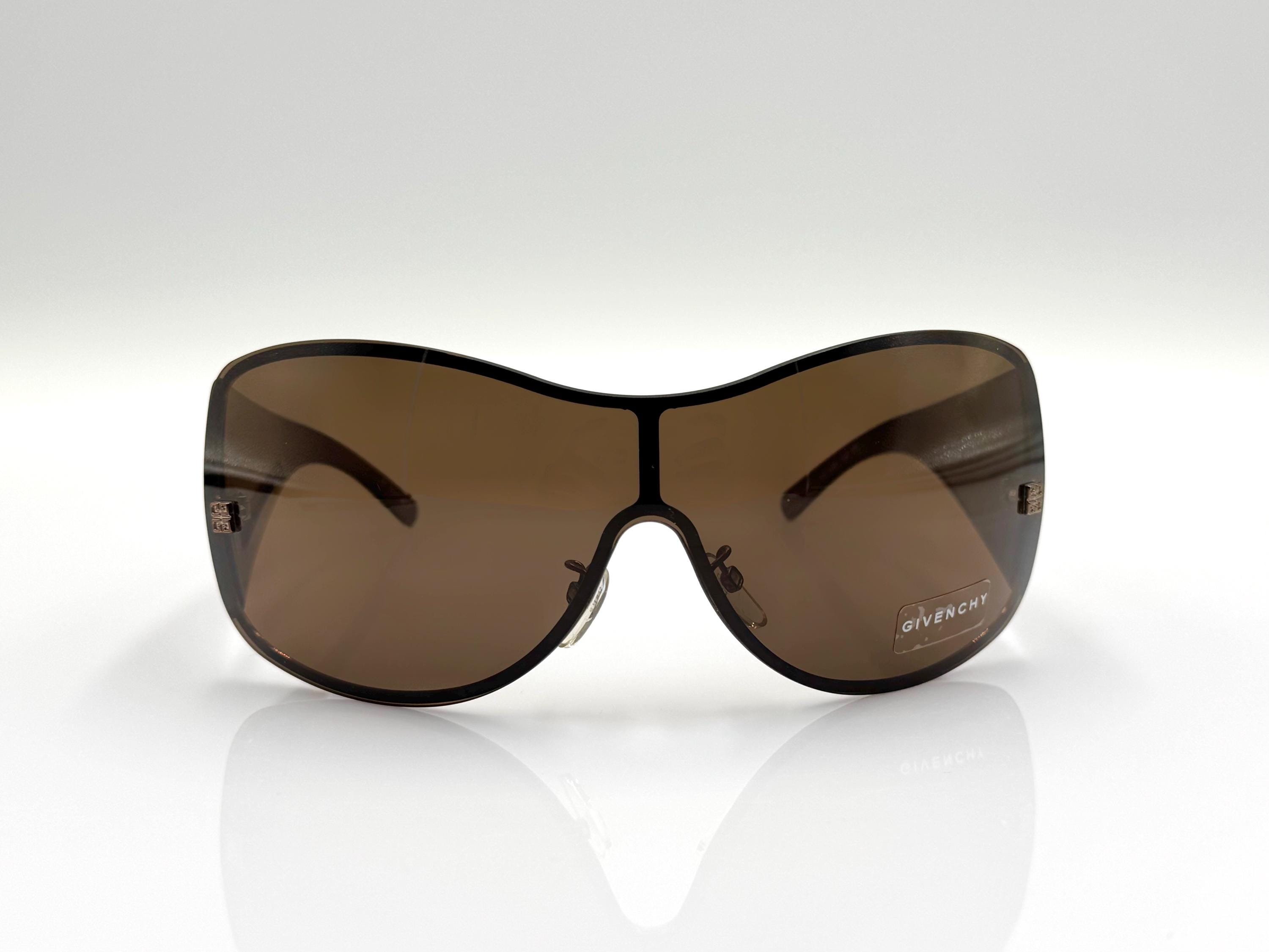 Givenchy SGV218V Vintage Designer Shield Sunglasses Unique