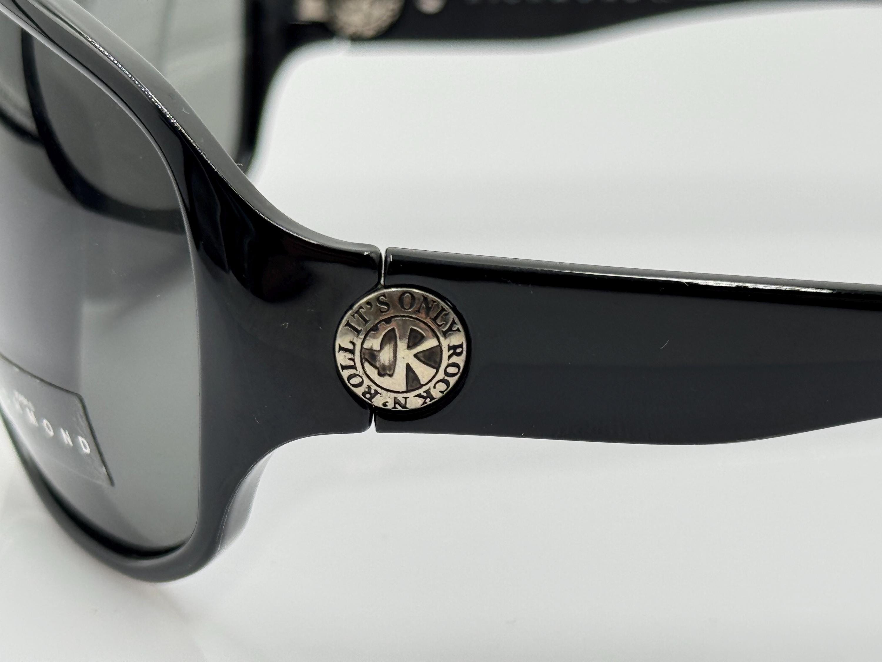 John Richmond JR659 Vintage Wrap Sunglasses, Unique Black 