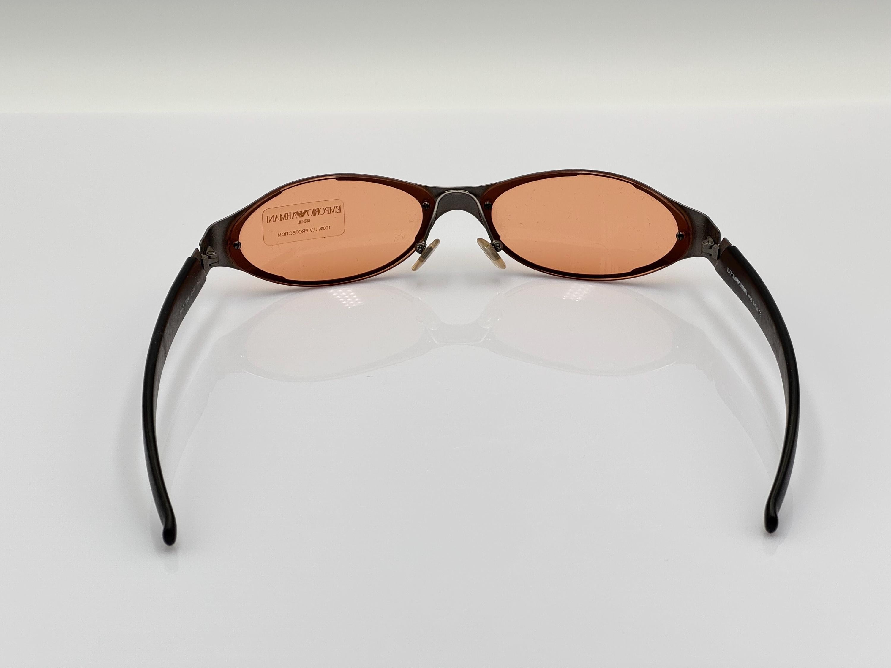 小物 00s EMPORIO ARMANI orval sunglasses y2k Emporio Armani 160S Vintage Y2k Wrap Sunglasses, Oval Tinted