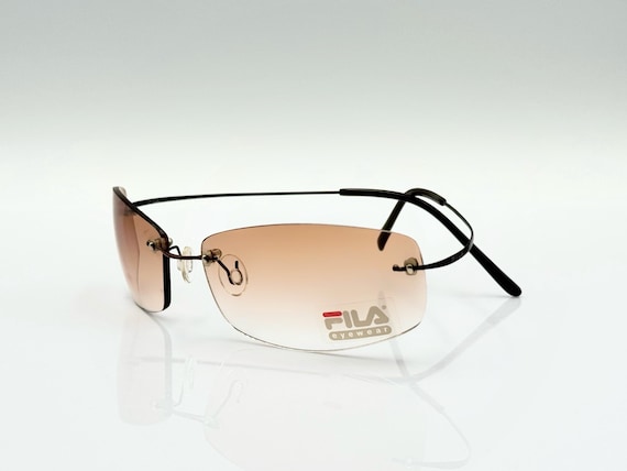 Fila Vintage 90s Unique Rimless Sunglasses, Men display picture 1