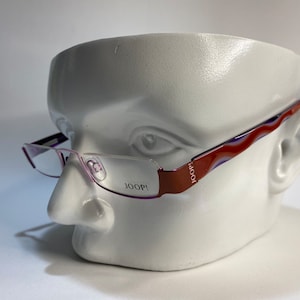 JOOP vintage unique designer half rim pink purple multicoloured women eyeglasses mod.83022 413 half moon glasses frame New old stock