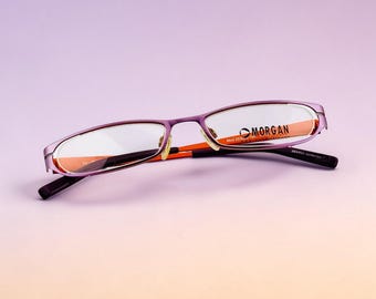 Morgan 2000s sehr schlanke Rechteck Brille, Lesebrillengestell Männer & Frauen New old stock