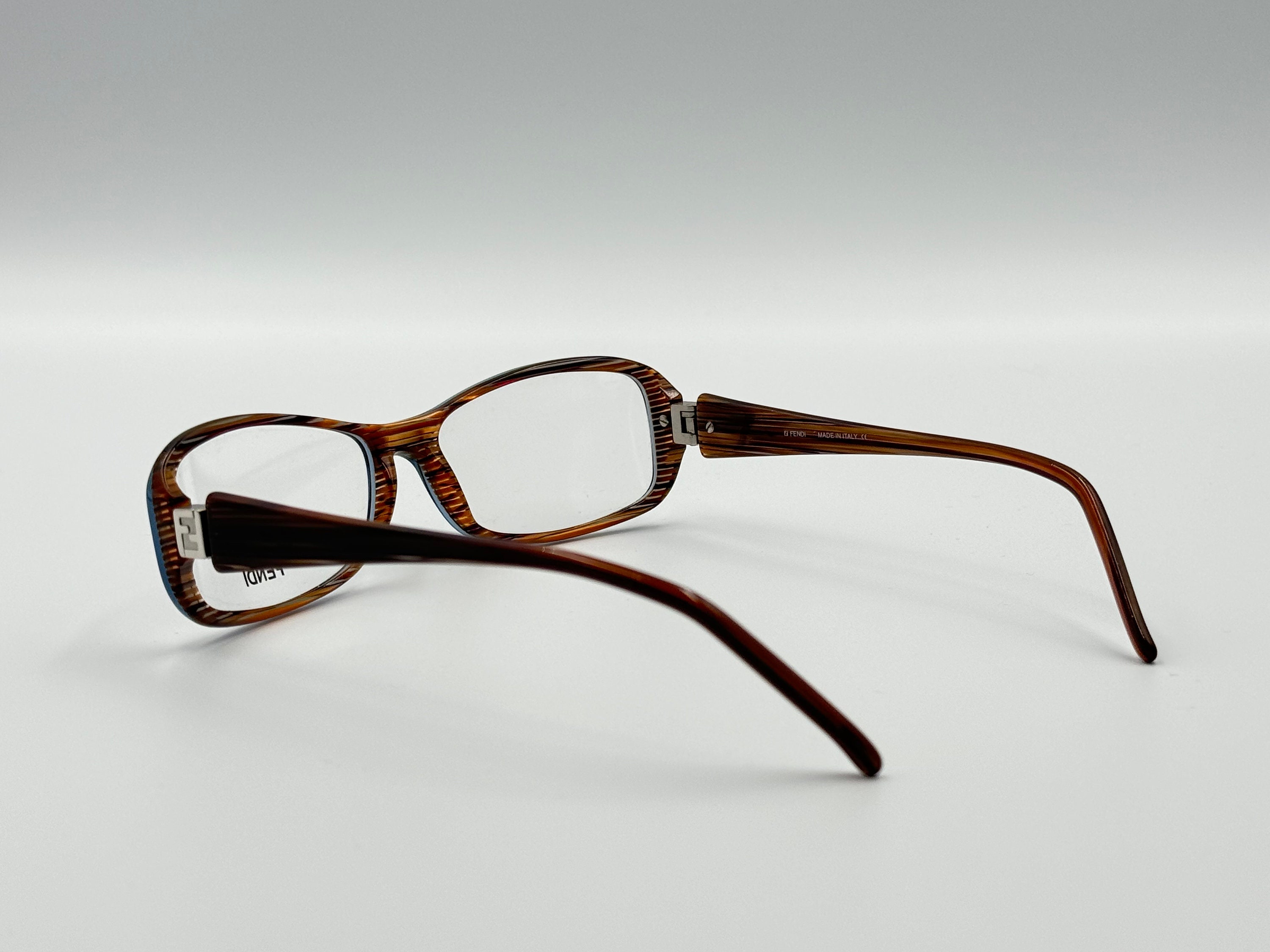 FENDI VL7756 Vintage Rectangle Slim Eyeglasses, Men Women, Blue