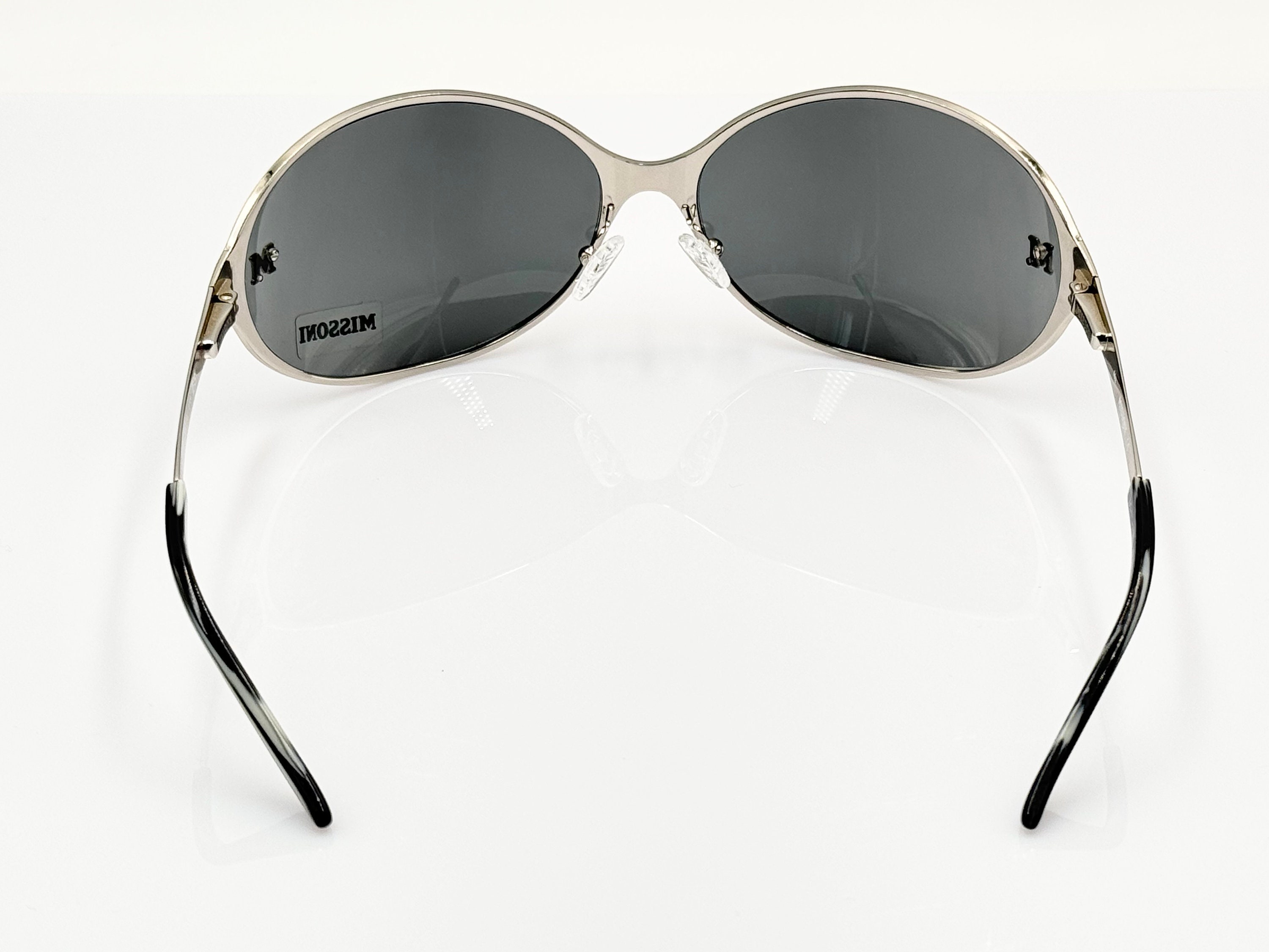 Vintage Missoni MI56604 Oversized Black White Sunglasses Made Italy Y2K Missoni Vintage Sunglasses for sale | eBay main image 2