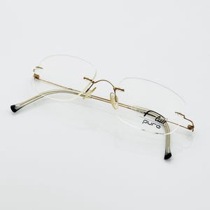 Flair Pure vintage rimless rectangle sunglasses, ultra lightweight unique, new old stock made in Germany