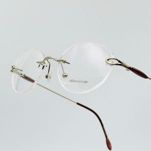 Blumarine vintage oval eyeglasses, rimless glasses frame, made in Italy, new old stock