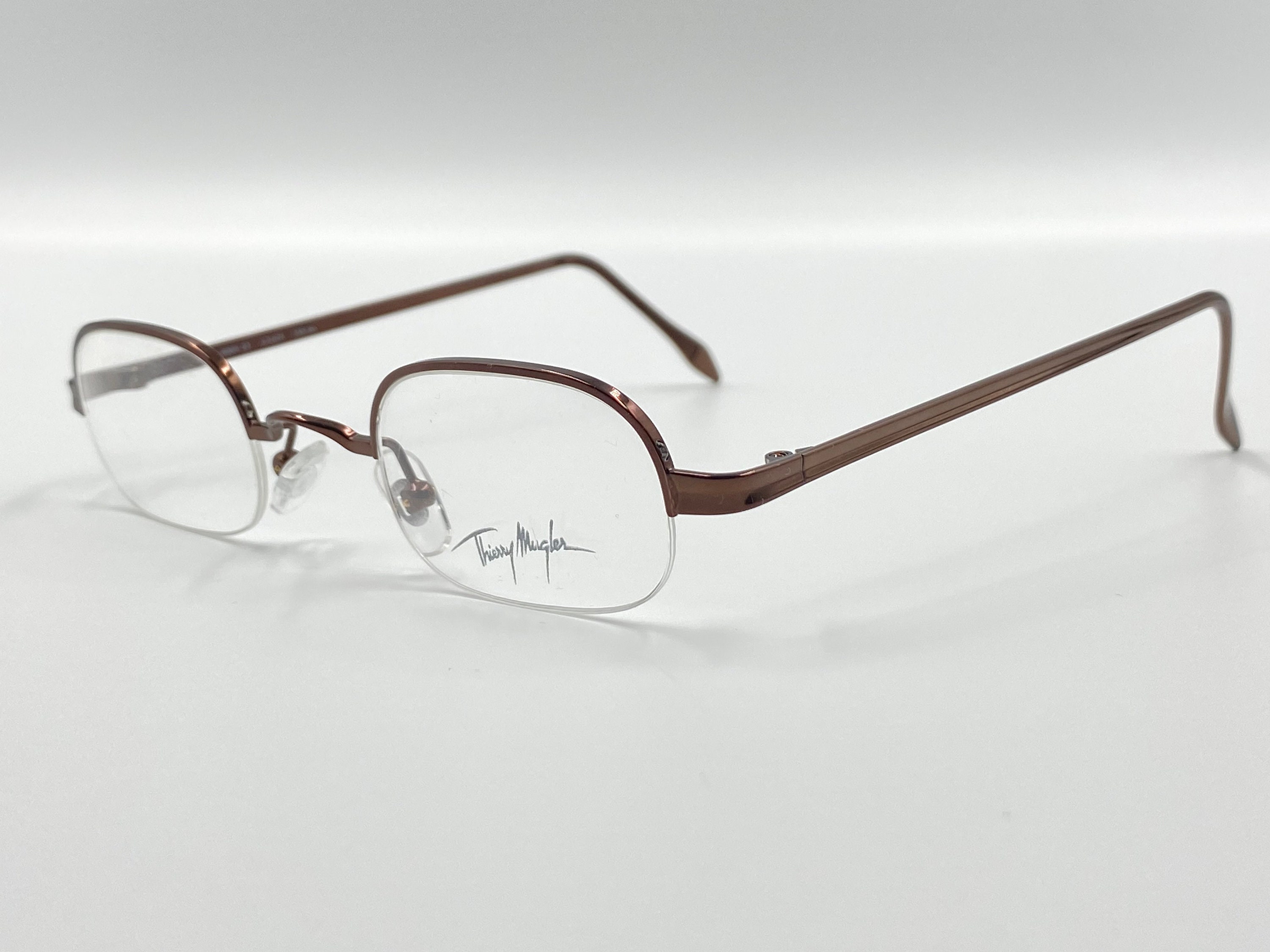Thierry Mugler 6009 23 Vintage 90s Rare Eyeglasses, Bronze Half
