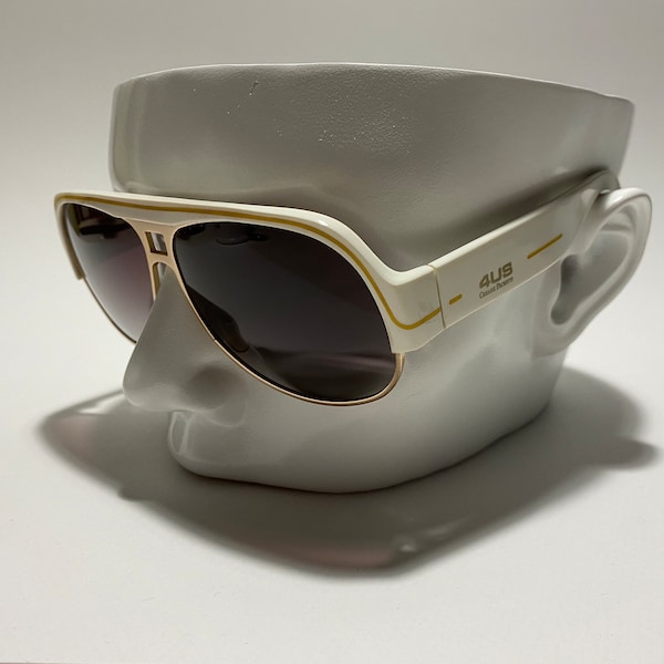 Cesare Paciotti 4US CUS268 col.007 vintage unique designer Aviator white and gold  sunglasses polarized lenses made in Italy NOS
