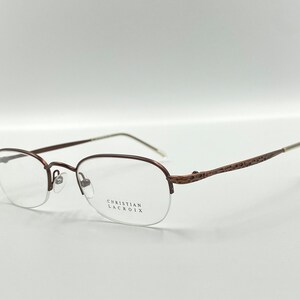 Christian Lacroix 5017 vintage bronze oval eyeglasses, unique men’s & women’s half rim glasses frame, made in France NOS