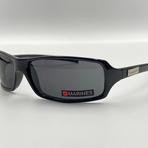 O. MARINES vintage 2000s black wrap sports sunglasses, made in Italy new old stock