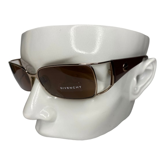 Givenchy SGV087 vintage rectangle sunglasses, bro… - image 1