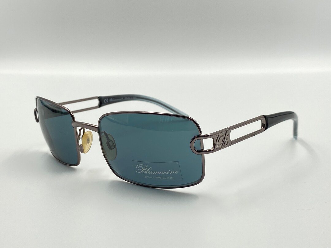 BLUMARINE BM95251 Vintage Rectangular Sunglasses, Made in Italy