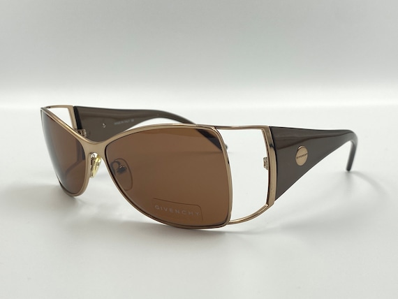 Givenchy SGV086 vintage rectangle sunglasses, bro… - image 1