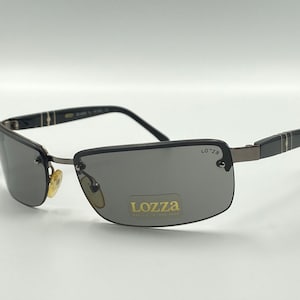 LOZZA SL1418 vintage men’s wrap rimless sunglasses made in Italy NOS