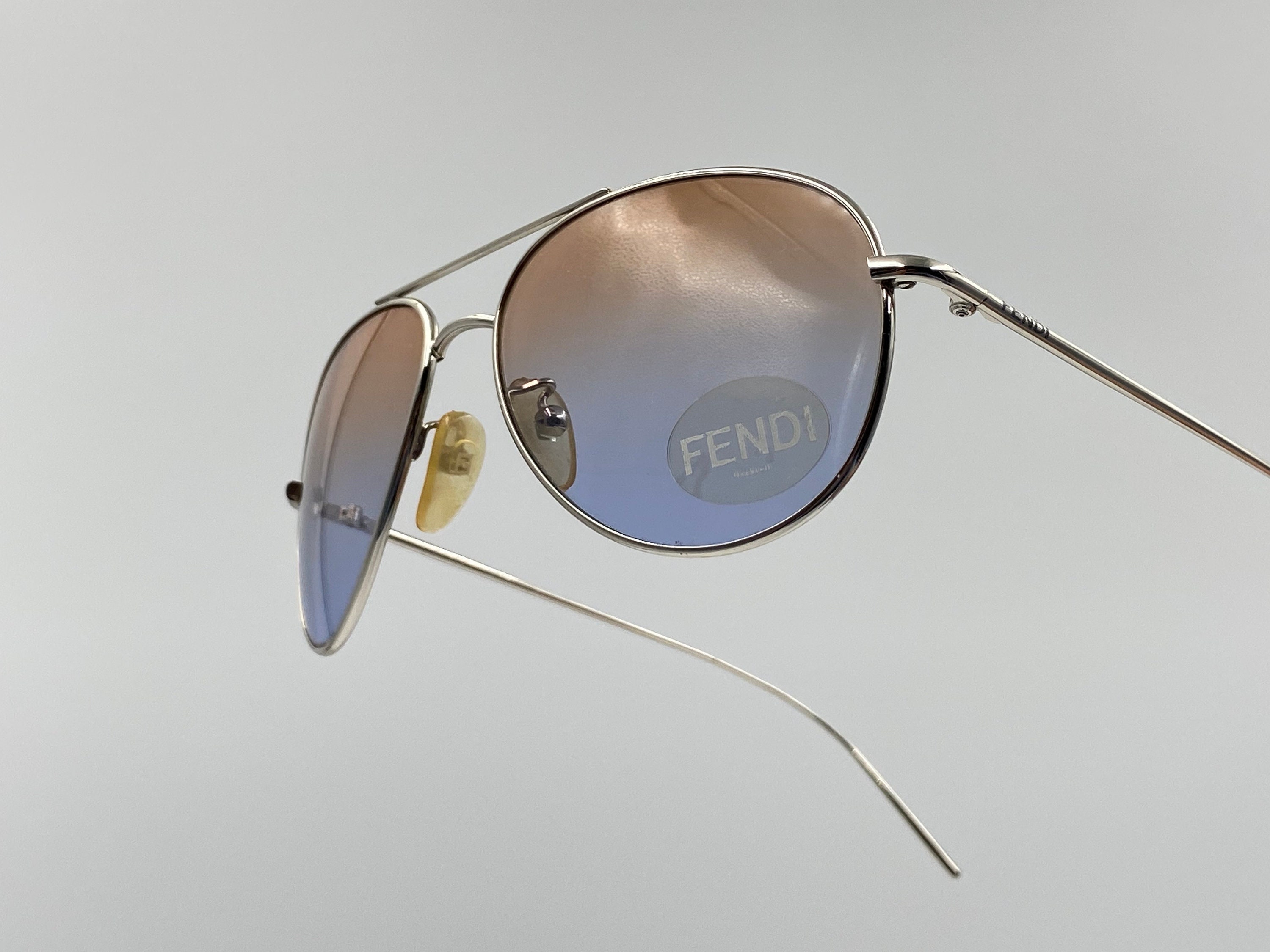 Fendi Silver Double Bridge Aviator Sunglasses Fendi Men main image 3