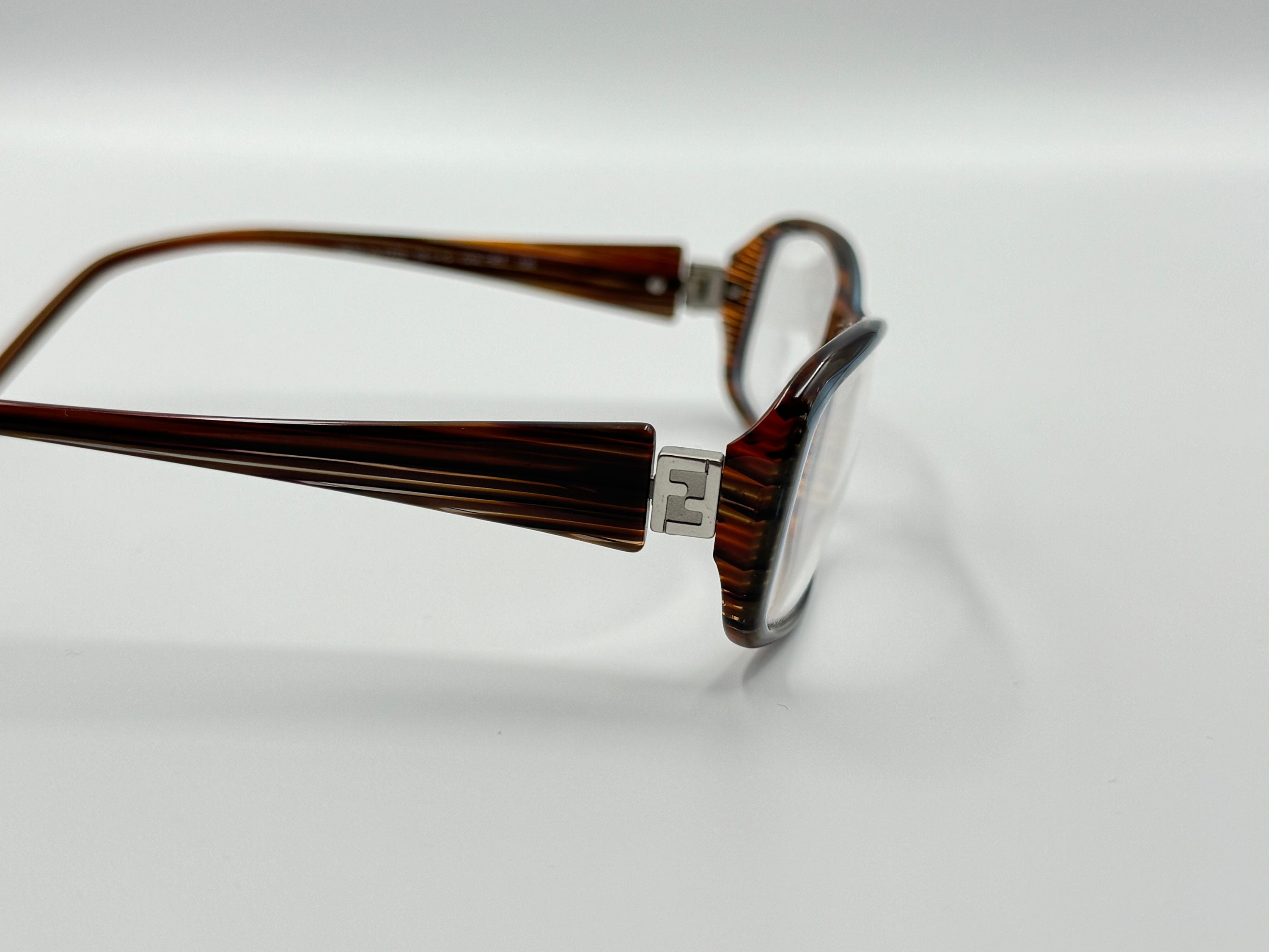 FENDI VL7756 Vintage Rectangle Slim Eyeglasses, Men Women, Blue