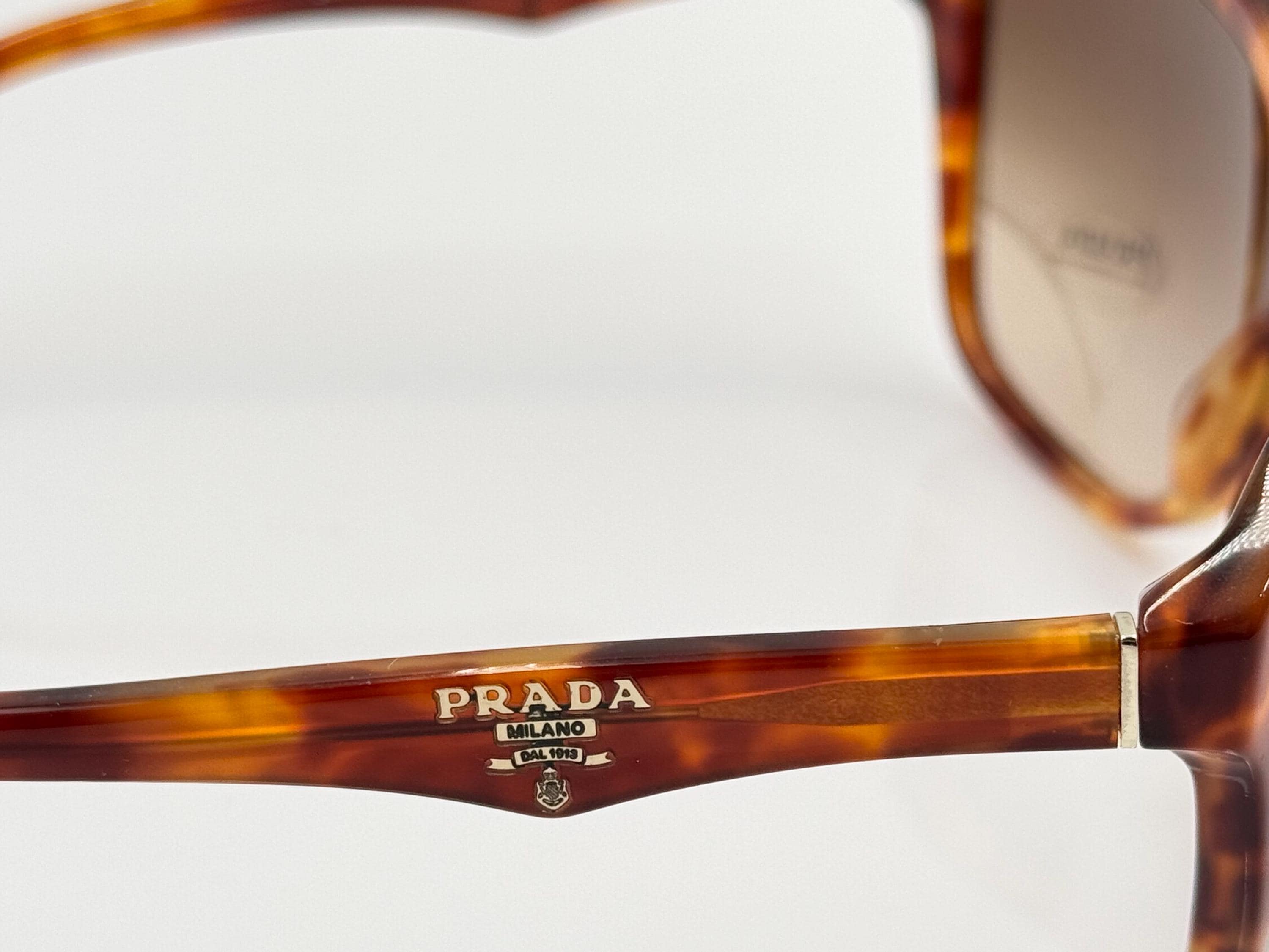 Prada Vintage 2000s Brown Tortoise Shell Rectangular Sunglasses Prada Vintage Rectangle Sunglasses, Brown Tortoise, 2000s  main image 3