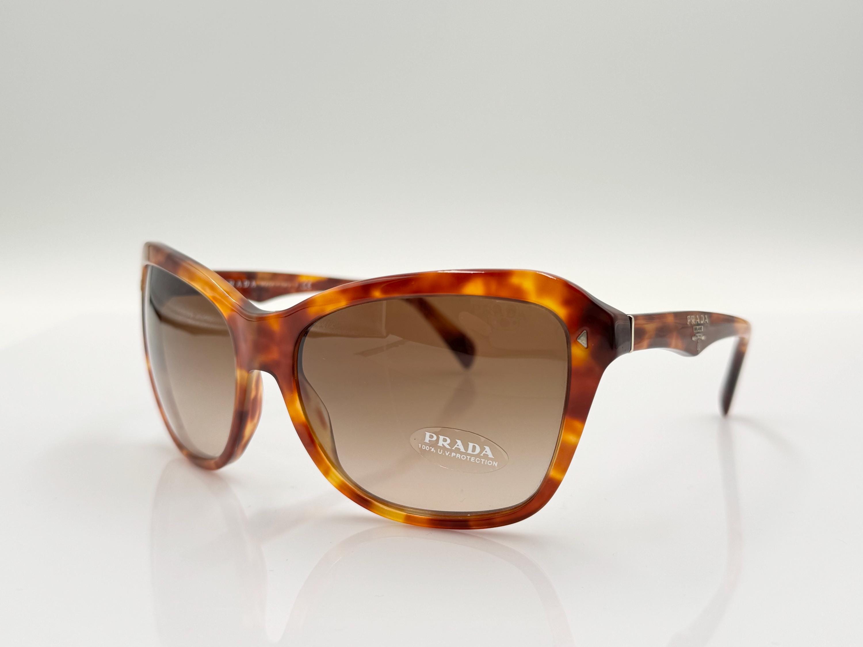 Prada Vintage 2000s Brown Tortoise Shell Rectangular Sunglasses Prada Vintage Rectangle Sunglasses, Brown Tortoise, 2000s  main image 2