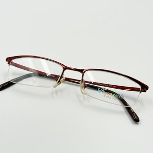 Faconnable pure titanium vintage rectangle eyeglasses, unique bronze glasses frame, new old stock