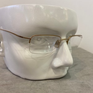 Ermenegildo Zegna mod.EZ 102 vintage rectangle designer half rim gold eyeglasses 90s lightweight unique 50mm made in Italy NOS