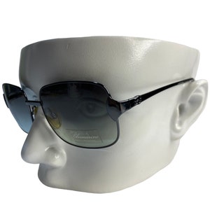 BLUMARINE BM95261 vintage designer squared blue women sunglasses tinted lenses unique NOS