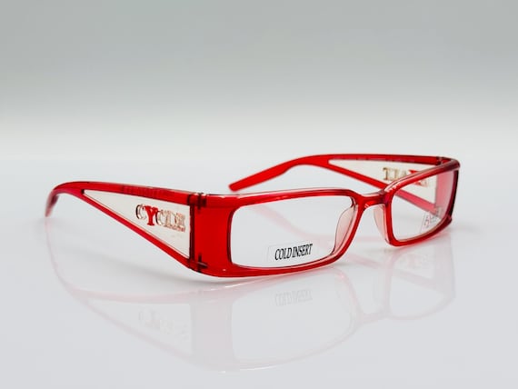 Exalt Cycle Red Rectangular Eyeglasses, Bold Y2K … - image 4