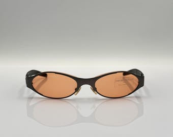 Emporio Armani 160S Vintage Y2k Wrap Sunglasses, Oval Tinted