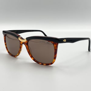 Lacoste 143 vintage rectangle black and brown 90s sunglasses men’s women’s, made in France, new old stock