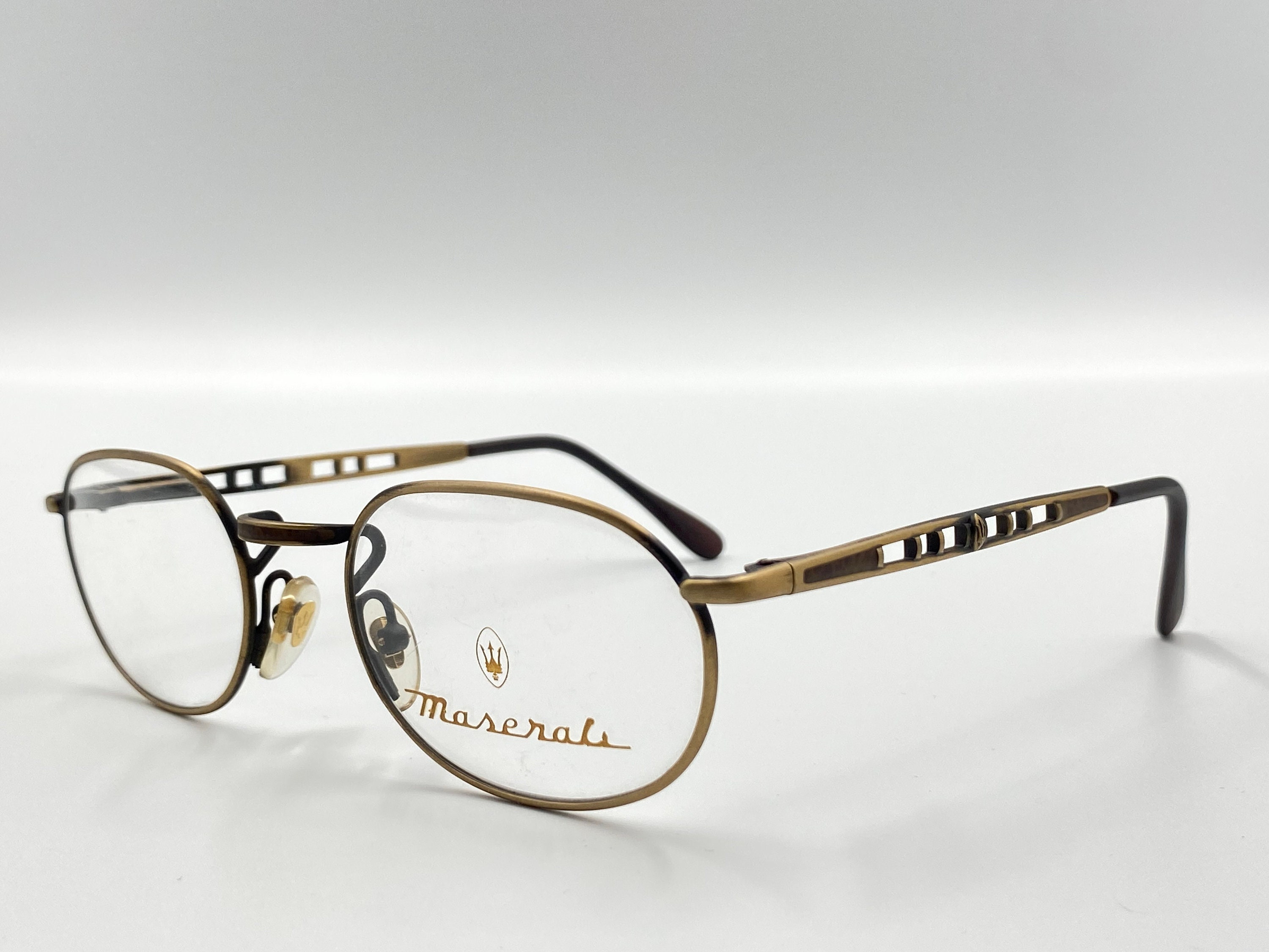 MASERATI 6221 02 Vintage 90s Oval Eyeglasses Made in France New