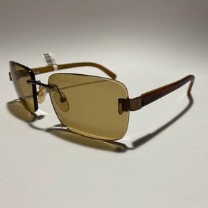Trussardi rimless designer sunglasses rectangle TE20522 A27 56mm NOS