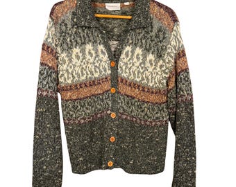 Kardigan w stylu vintage z lat 90. w stylu Woodland, w odcieniach ziemi, w stylu boho, w stylu Cabincore, w kolorze leśnej zieleni, w stylu Cottagecore
