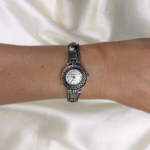 Vintage Silver Western Watch Cowgirl Bracelet Timepiece With  display picture 1