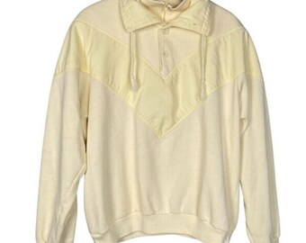 Retro Footlocker Pullover Sweatshirt, Butter Yellow, Spring Clothing, Minimalist Sport Wear