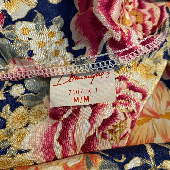 Vintage Satin Sleep Set With Floral Print Romantic Rose Pattern Pajama Set Women s Sleepwear Luxurious Silk Feel Nightwear Size Medium Etsy UK