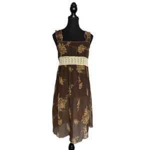Vintage Floral Babydoll Dress: Sheer 90s Mini with Crochet