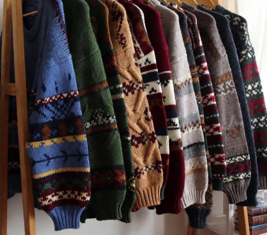 Vintage 90s Retro Mystery Grandpa Sweater, Knit Crewneck, Woodland