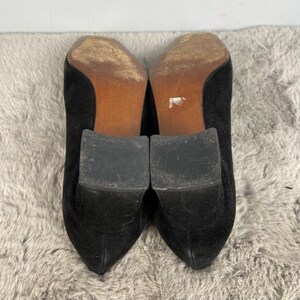 Vintage 90s Mr Seymour Black Velvet & Tortoise Shell Square Toe Pumps image 5