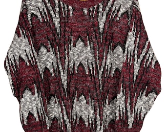 Vintage 90s Southwestern Western Knit Sweater Grandpa Sweater Rodeo Ranch Pullover Medium