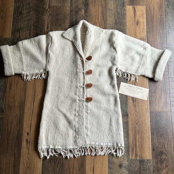 J B Buffalo Handwoven Wool Coat Jacket No 7 Artis… - image 1