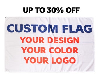 Custom Flag, Personalized Your Own Logo Text Image, Single/Double Sided Flag, School Team Company Event Logo Banners, Wall Decor
