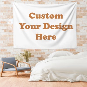 Custom Tapestry from Your Photo, Personalized Picture or Text Wall Tapestry Backdrop, Tapestry for Room Decor, Wall Art Decor, Gift for Her image 1