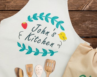 Custom Kitchen Apron| Youth Kids Apron |Toddler Apron | Full Kids Apron | Personalized Apron for Kids| Personalized Name Apron for Kids