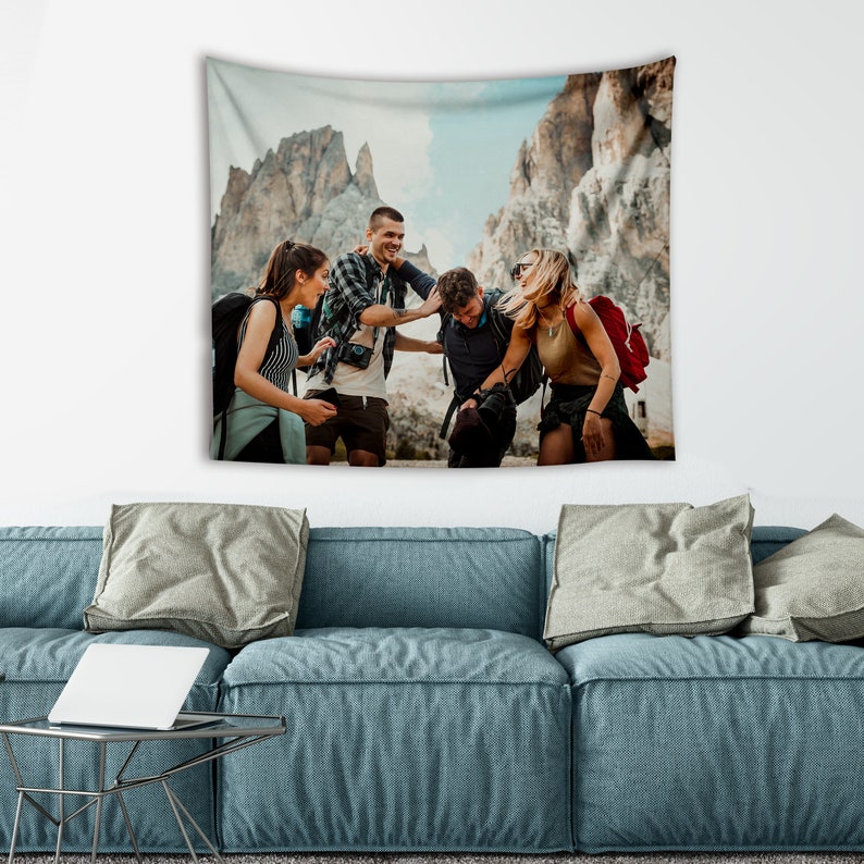 Custom Tapestry from Your Photo, Personalized Picture or Text Wall Tapestry Backdrop, Tapestry for Room Decor, Wall Art Decor, Gift for Her image 4