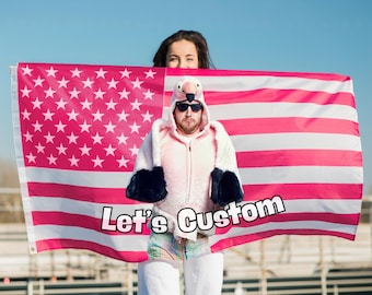 Custom Flag with Image Picture and Text - Custom USA Flag Cute Design for Various Size 3x5 Ft