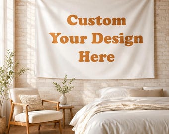Custom Tapestry from Your Photo Personalized Tapestry Any Text - Wedding Party Backdrop Wall Room Art Decor - Wedding Family Gifts